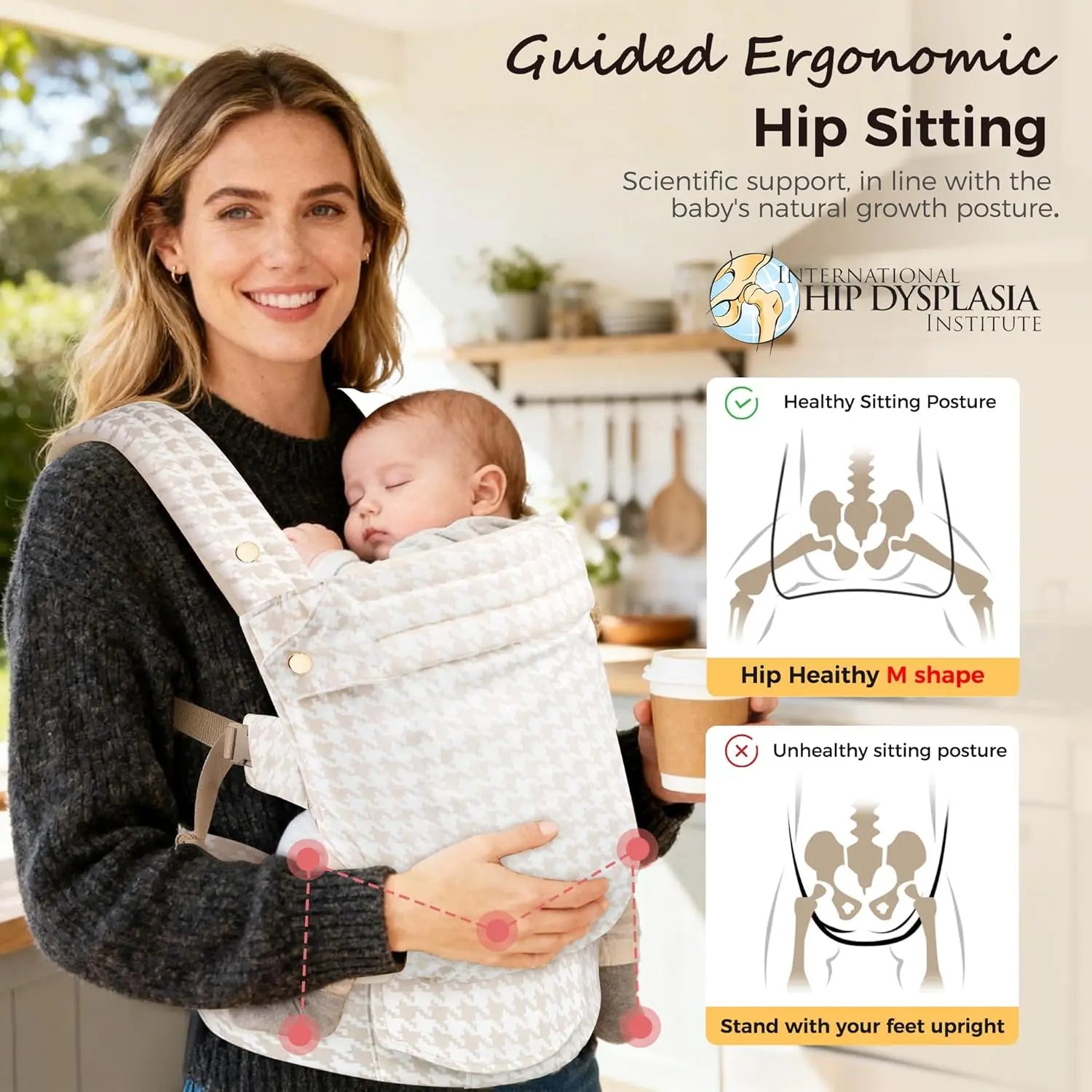 Ergonomic Baby Carrier for Newborns and Toddlers – Breathable Cotton-Linen Design