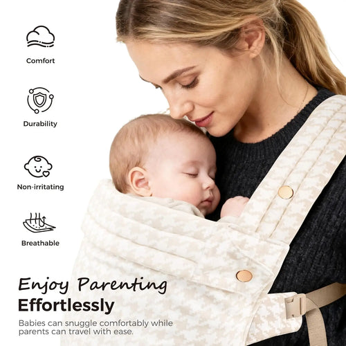 Ergonomic Baby Carrier for Newborns and Toddlers – Breathable Cotton-Linen Design