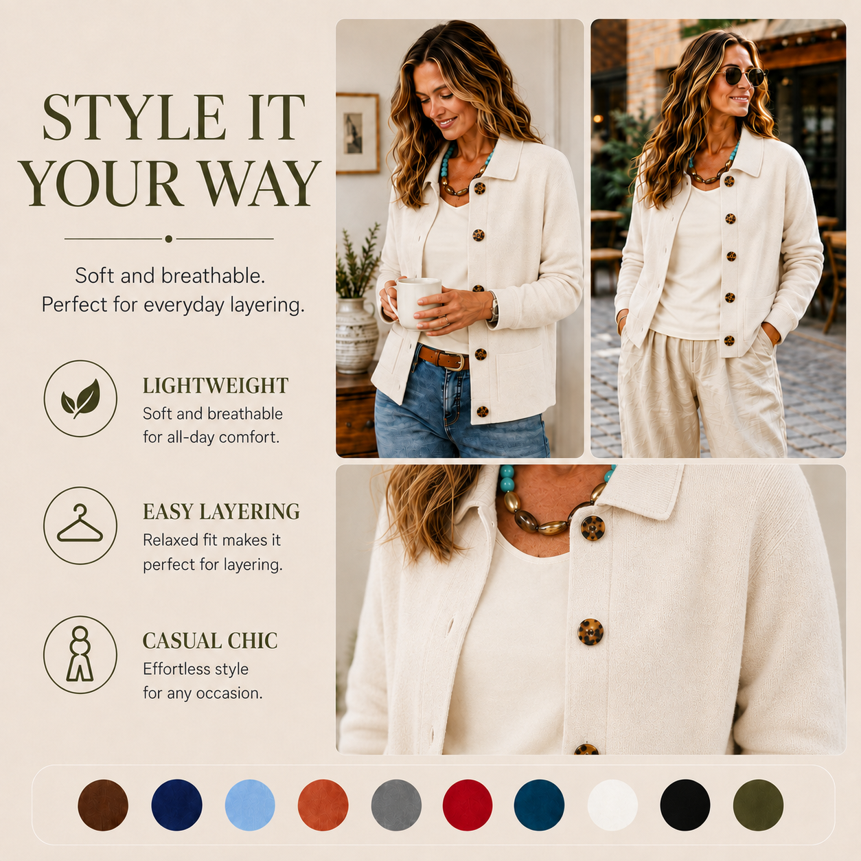 Casual Lapel Pocket Solid Color Jacket