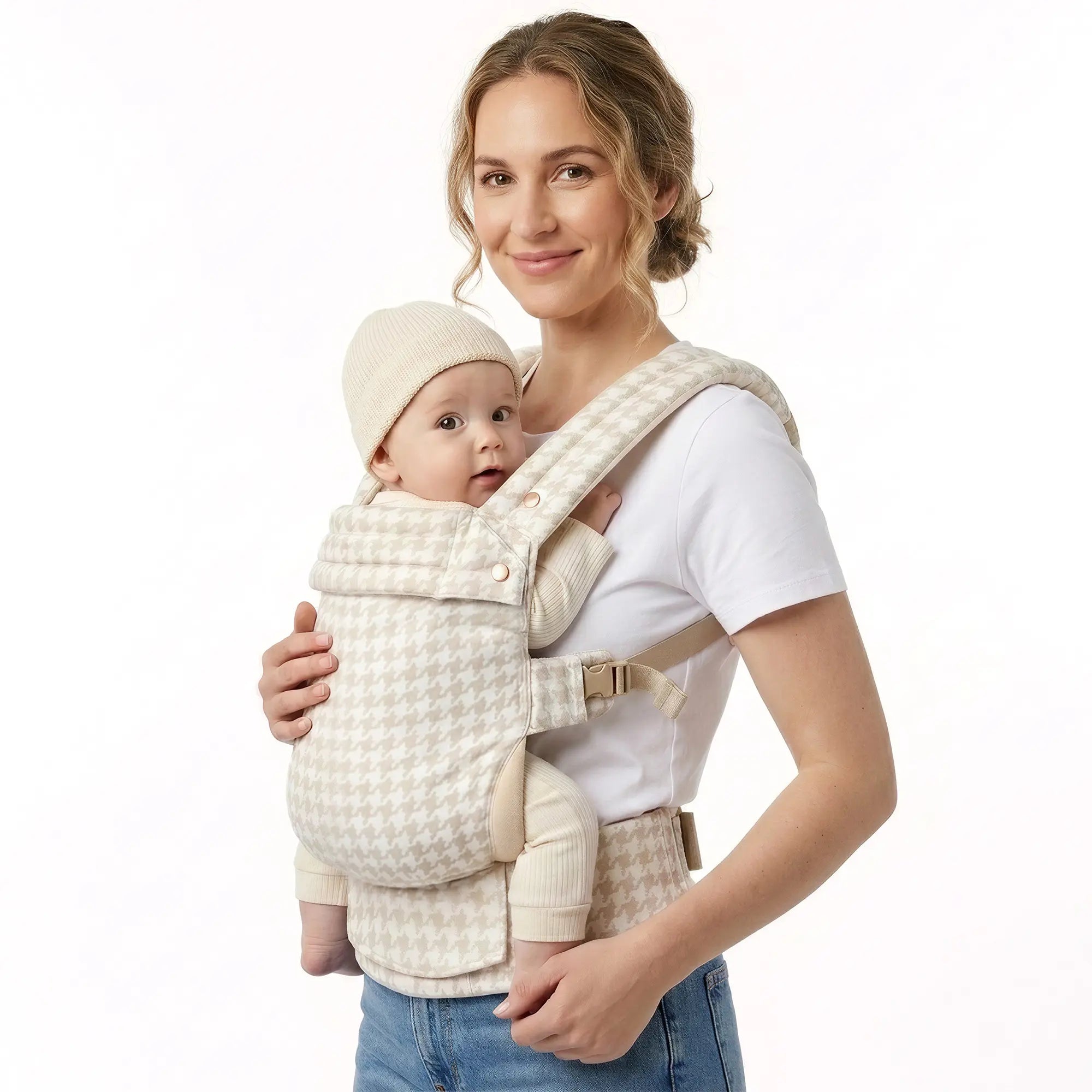 Ergonomic Baby Carrier for Newborns and Toddlers – Breathable Cotton-Linen Design