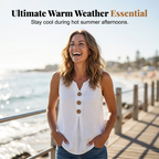 👗🌿☀️ Women's V-Neck Sleeveless Cotton Linen Vest – Breathable, Soft & Lightweight – Perfect for Layering or Wearing Alone on Warm Days 🌸🍃